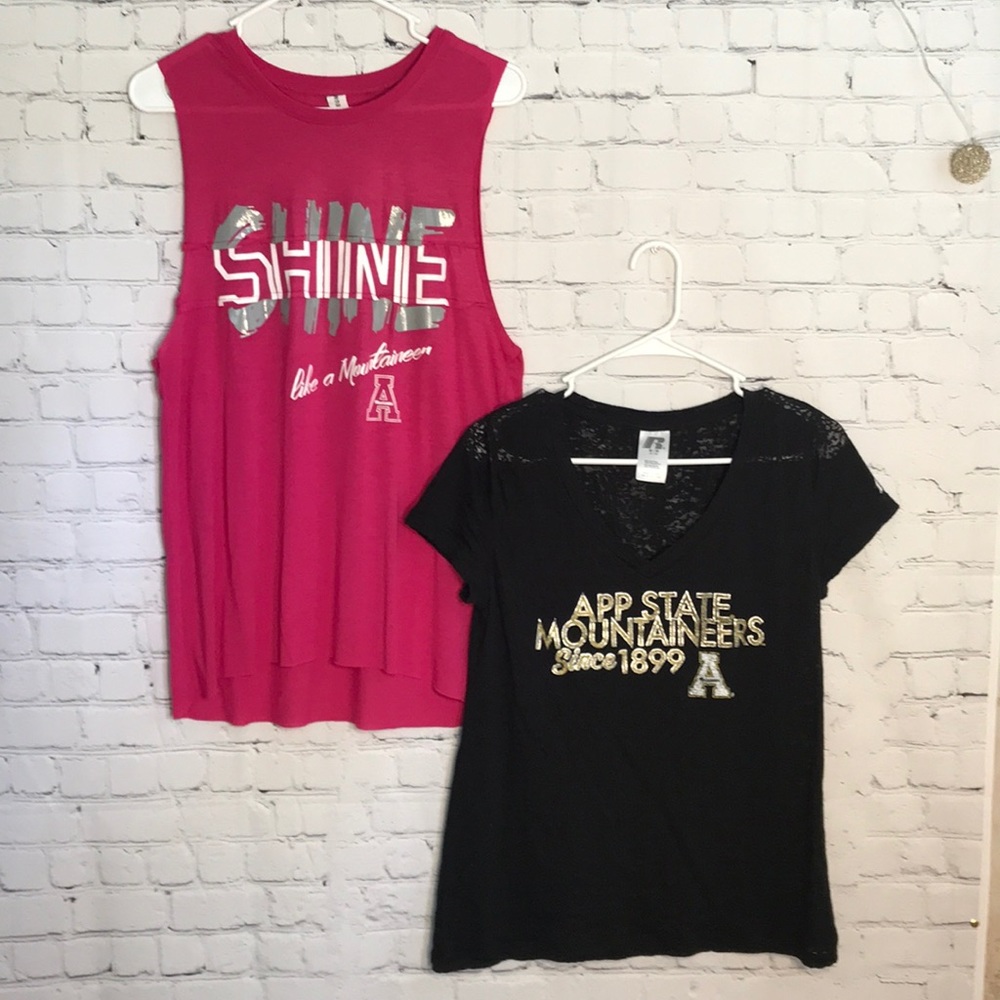 Bundle of 2 App State ASU tops- burnout tee/muscle